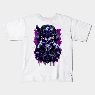 Graffiti robot skull Kids T-Shirt
